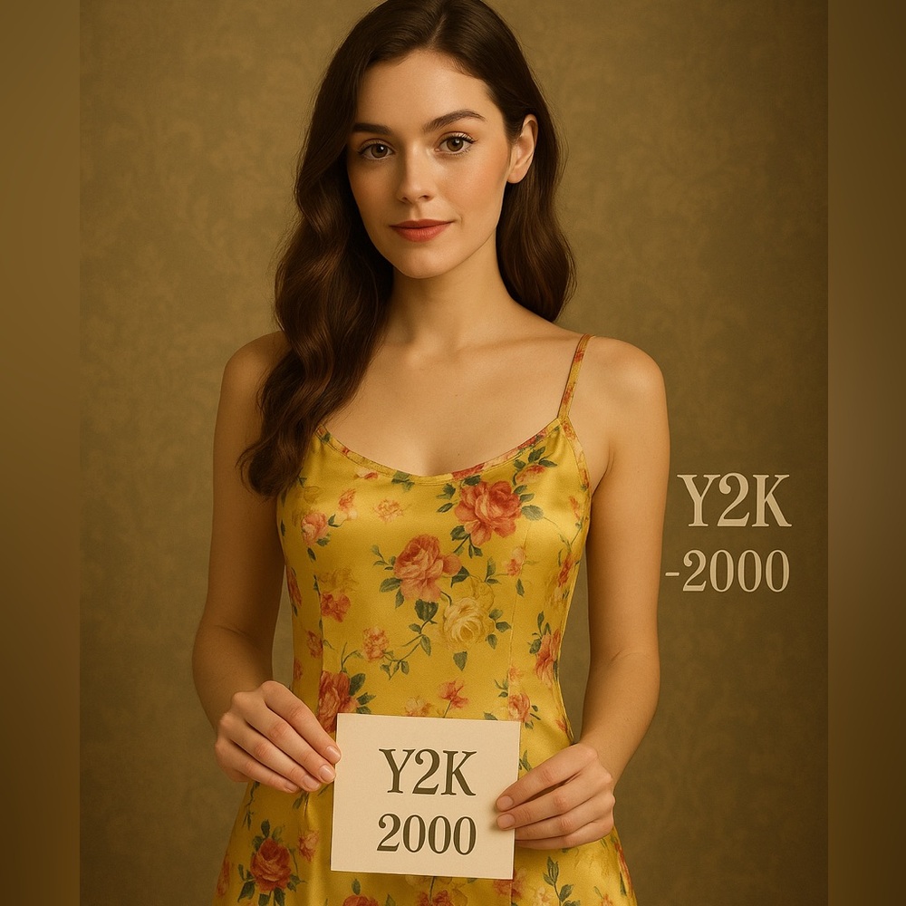 Y2K Sophia by Delicates Floral Satin Slip Dress / Nightgown